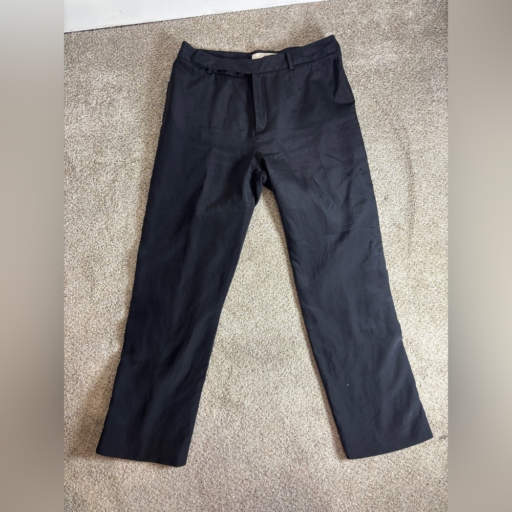 A.F. VANDEVORST Black Silk Button Side Straight Belgian Designer EU 38/US 6/8